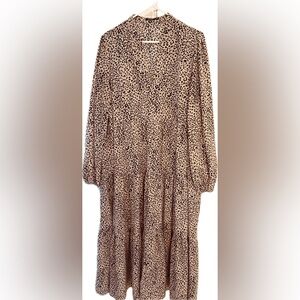 SHEIN Black and Cream Leopard Maxi Dress